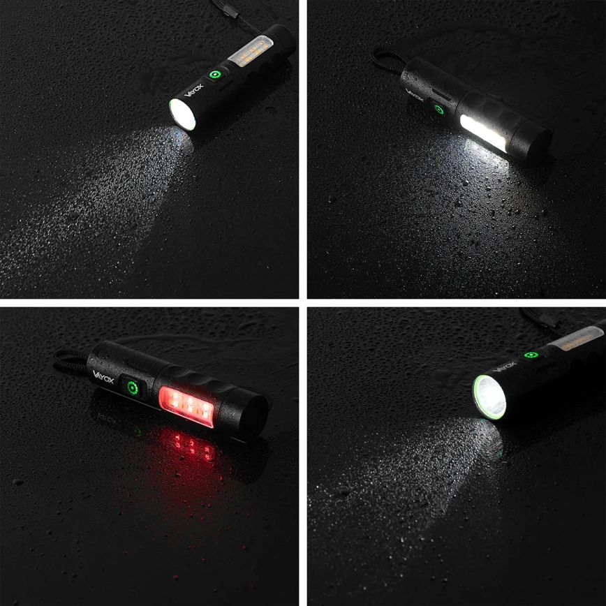 LED Dimbaar oplaadbaar zaklamp met een rood licht LED/5W/5V IPX4 250 glanzend 2000 mAh