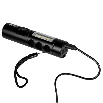 LED Dimbaar oplaadbaar zaklamp met een rood licht LED/5W/5V IPX4 250 glanzend 2000 mAh