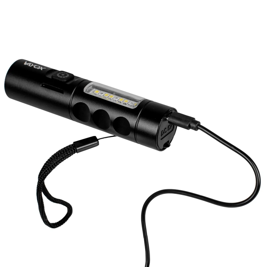 LED Dimbaar oplaadbaar zaklamp met een rood licht LED/5W/5V IPX4 250 glanzend 2000 mAh