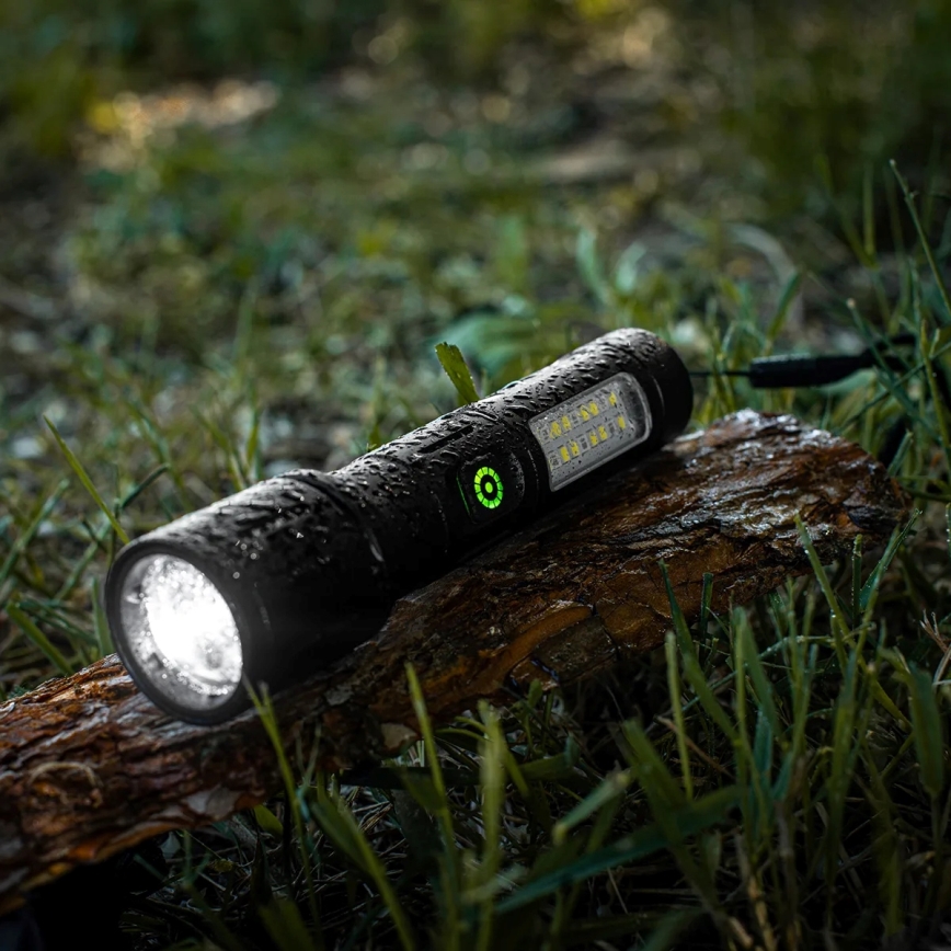 LED Dimbaar oplaadbaar zaklamp met een rood licht LED/5W/5V IPX4 260 glanzend 2000 mAh