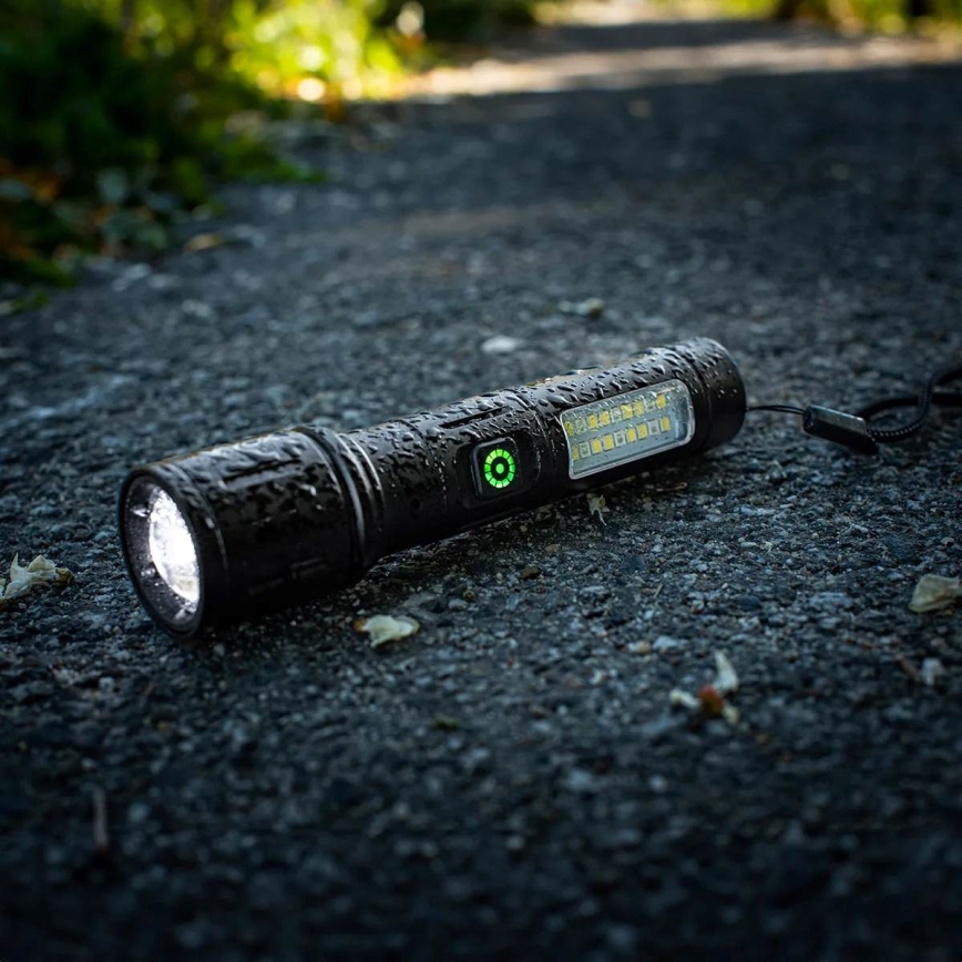 LED Dimbaar oplaadbaar zaklamp met een rood licht LED/5W/5V IPX4 260 glanzend 2000 mAh