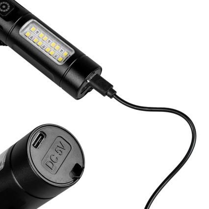 LED Dimbaar oplaadbaar zaklamp met een rood licht LED/5W/5V IPX4 260 glanzend 2000 mAh