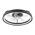 LED Dimbaar plafondlamp met ventilator FARGO LED/37W/230V zwart + afstandsbediening