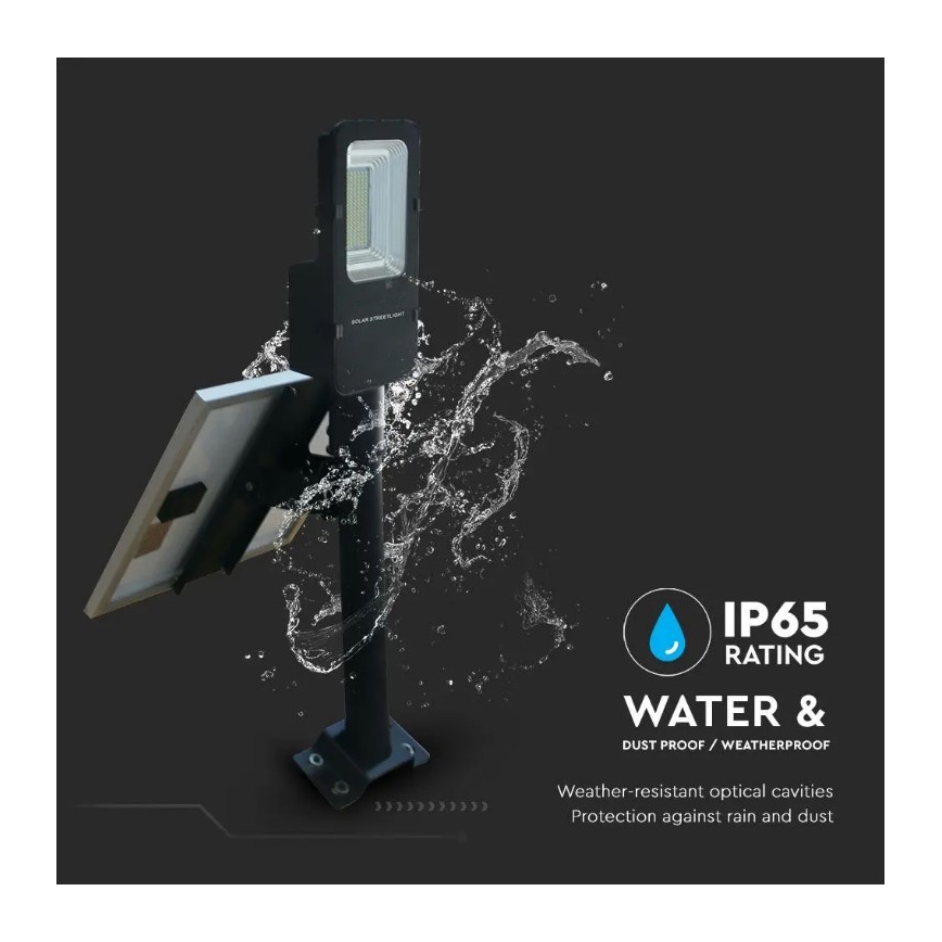LED Dimbaar zonne- straat lamp LED/50W/6,4V 6000K IP65 50000 mAh + afstandsbediening