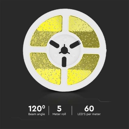 LED Dimbaar zonne- strip LED/1,2W/3,7V 4000K IP67 5m + afstandsbediening