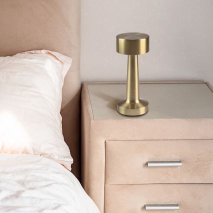 Dimbare tafellamp met aanraakbediening SIMPLY LED/5V 2700/4000/6500K 800 mAh goudkleurig