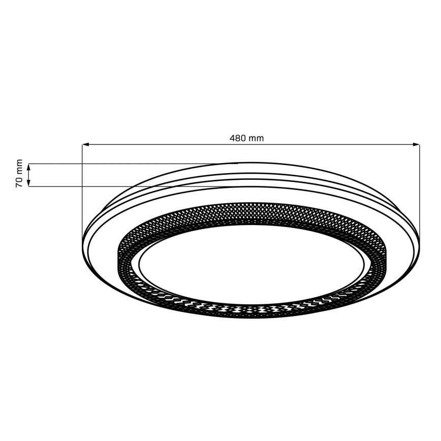 LED Dimbare badkamer plafondverlichting ADELA LED/72W/230V diameter 48 cm 3000-6000K IP44 + afstandsbediening