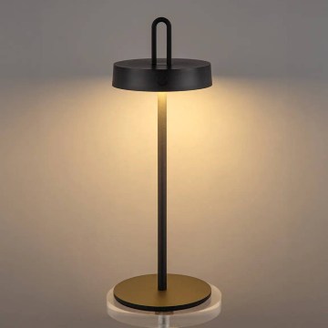LED Dimbare buiten oplaadbare tafellamp met aanraakbediening SHINE LED/1,5W/3,7V 3000 mAh IP44 zwart