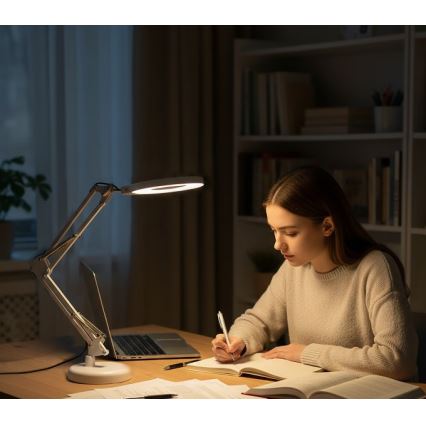 LED-dimbare bureaulamp met loep 2-in-1 AURIQ LOUPE LED/10W/5V 3000/4000/6500K wit