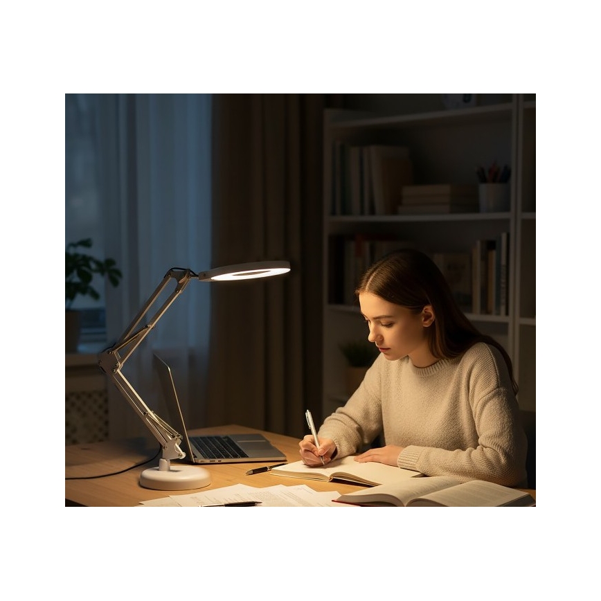 LED-dimbare bureaulamp met loep 2-in-1 AURIQ LOUPE LED/10W/5V 3000/4000/6500K wit