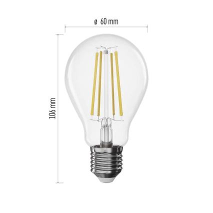 LED dimbare filamentlamp A60 E27/7,5W/230V 2700K