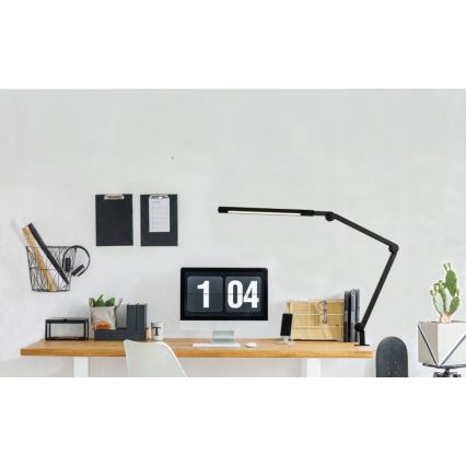 LED-dimbare, aanraakgevoelige, flexibele bureaulamp met klem LED/12W/230V 3000/4000/6000K zwart
