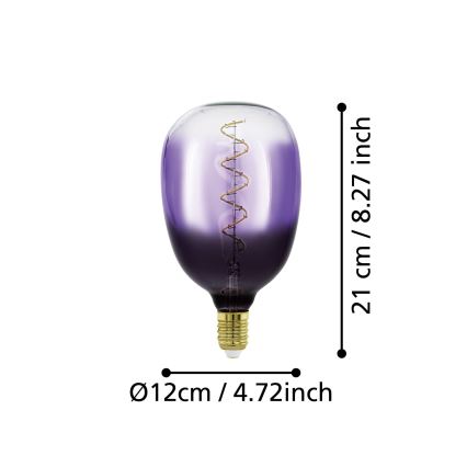 LED-dimbare gloeilamp VINTAGE T120 E27/4W/230V 1800K paars - Eglo 110226