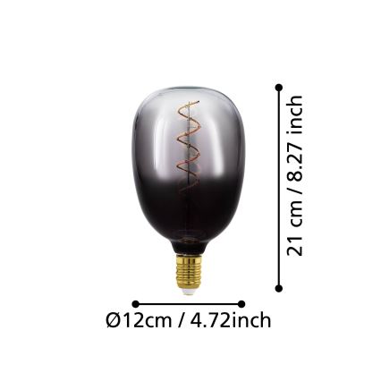 LED-dimbare gloeilamp VINTAGE T120 E27/4W/230V 1800K rookglas - Eglo 110227