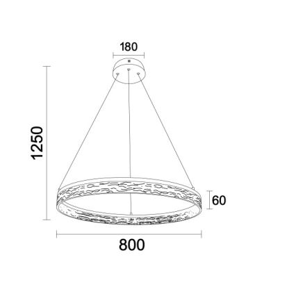 LED-dimbare hanglamp aan kabel ALIANZ LED/60W/230V 3000-6000K Ø 80 cm + afstandsbediening