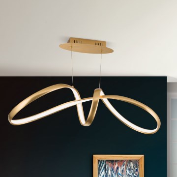 LED dimbare hanglamp aan kabel CIRCUS LED/36W/230V goud
