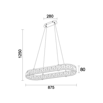 LED dimbare kristallen kroonluchter met ophangkabel ENRIQUE LED/50W//230V 3000-6000K + afstandsbediening