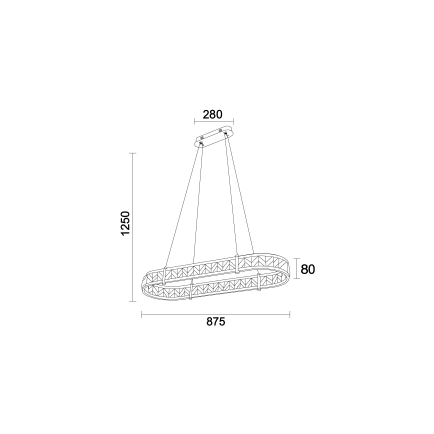 LED dimbare kristallen kroonluchter met ophangkabel ENRIQUE LED/50W//230V 3000-6000K + afstandsbediening