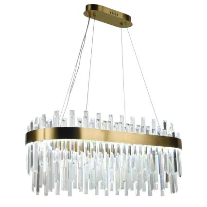 LED dimbare kristallen hanglamp aan kabel LED/100W/230V 3000-6500K goud + afstandsbediening