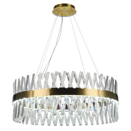 LED dimbare kristallen hanglamp aan kabel LED/110W/230V 3000-6500K goud + afstandsbediening