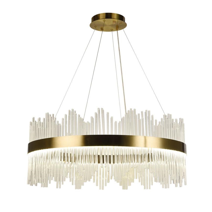 LED dimbare kristallen hanglamp aan kabel LED/110W/230V 3000-6500K goud + afstandsbediening