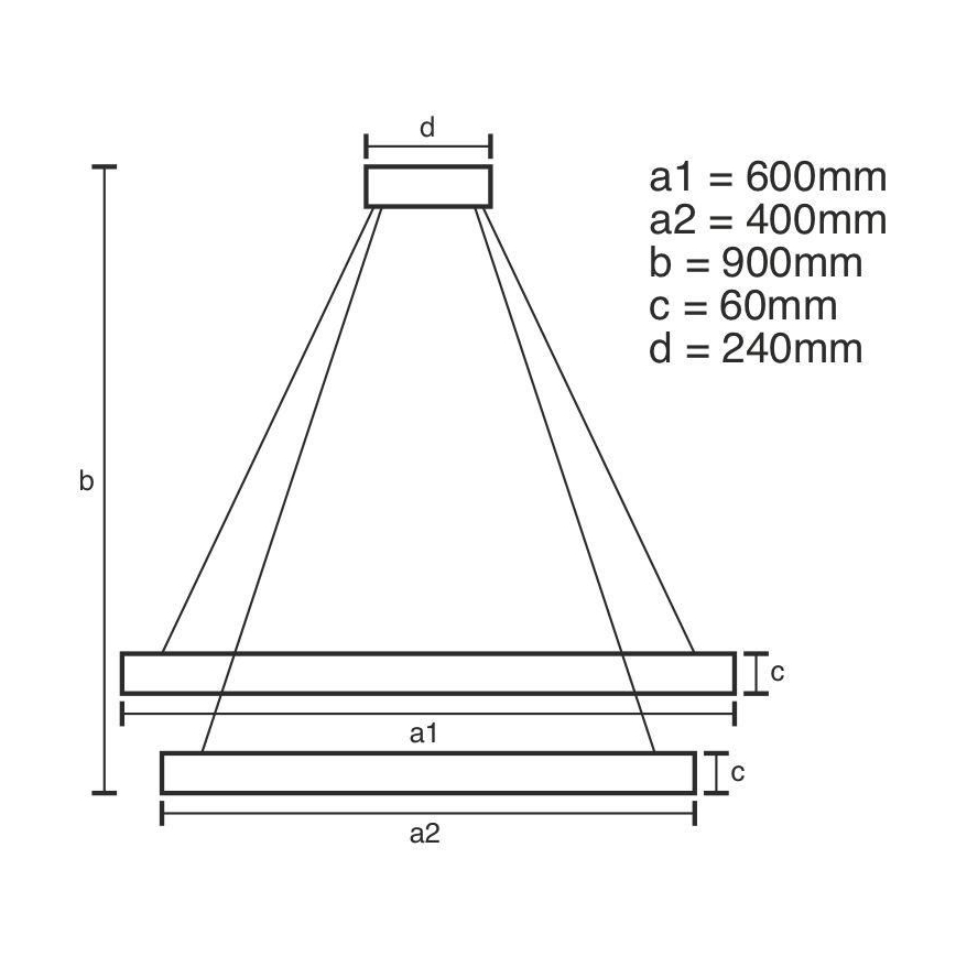 LED Dimbare hanglamp aan kabel LED/135W/230V 3000-6500K Ø 60 cm + afstandsbediening
