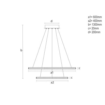 LED dimbare hanglamp aan kabel LED/150W/230V 3000-6500K + afstandsbediening