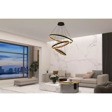 LED dimbare hanglamp aan kabel LED/240W/230V 3000-6500K Ø 80 cm + afstandsbediening
