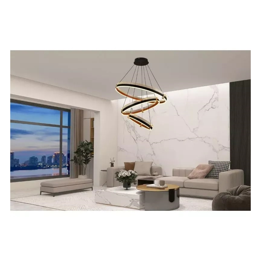 LED dimbare hanglamp aan kabel LED/240W/230V 3000-6500K Ø 80 cm + afstandsbediening