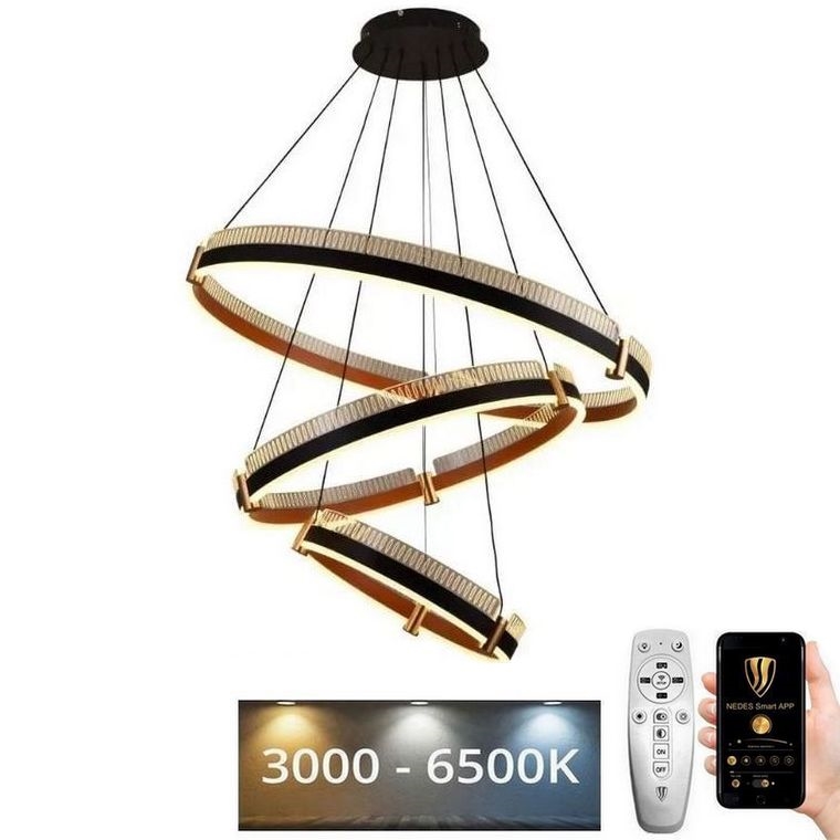 LED dimbare hanglamp aan kabel LED/240W/230V 3000-6500K Ø 80 cm + afstandsbediening