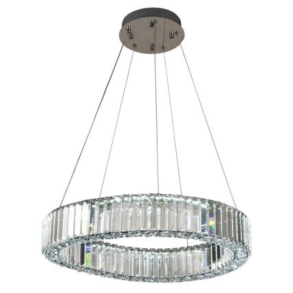 LED dimbare kristallen hanglamp aan kabel LED/40W/230V 3000-6500K glanzend chroom + afstandsbediening