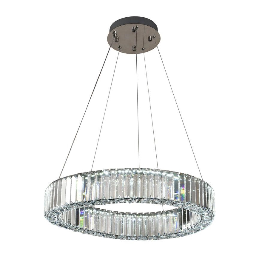 LED dimbare kristallen hanglamp aan kabel LED/40W/230V 3000-6500K glanzend chroom + afstandsbediening