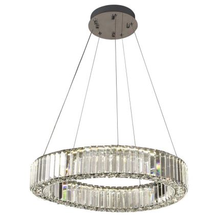 LED dimbare kristallen hanglamp aan kabel LED/40W/230V 3000-6500K glanzend chroom + afstandsbediening