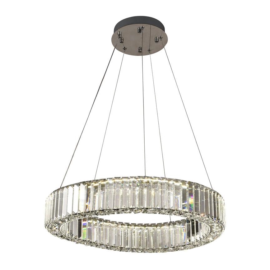 LED dimbare kristallen hanglamp aan kabel LED/40W/230V 3000-6500K glanzend chroom + afstandsbediening