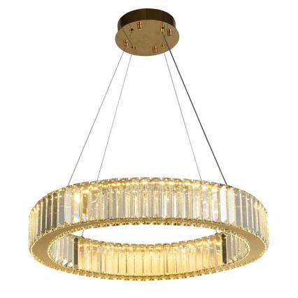 LED dimbare kristallen hanglamp aan kabel LED/40W/230V 3000-6500K chroom/goud + afstandsbediening