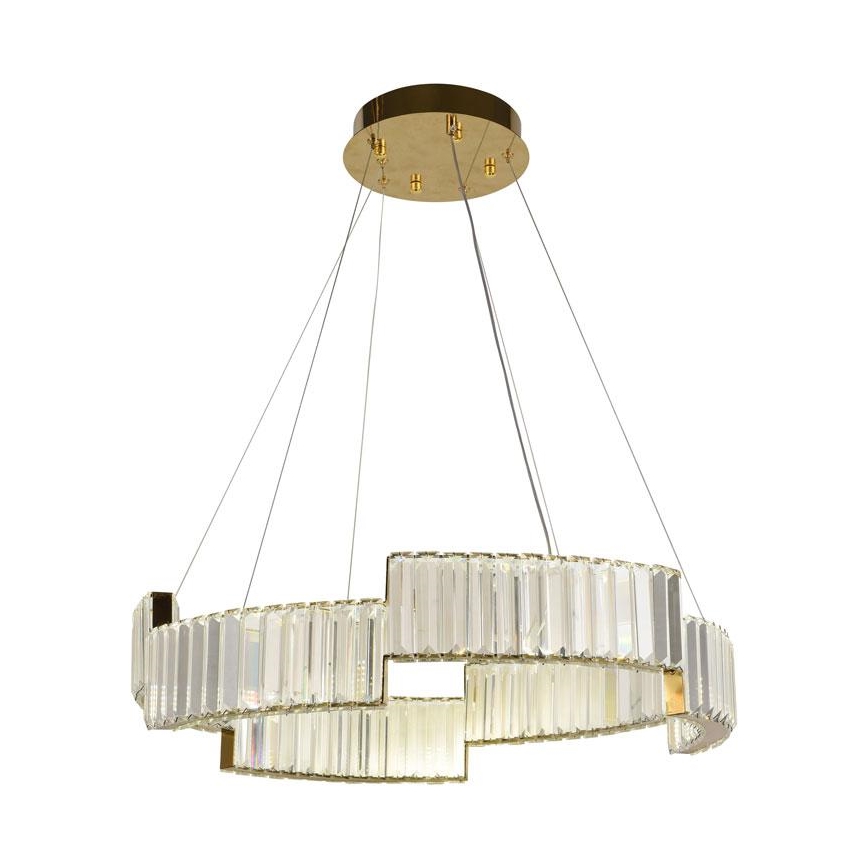 LED dimbare kristallen hanglamp aan kabel LED/40W/230V 3000-6500K goud + afstandsbediening