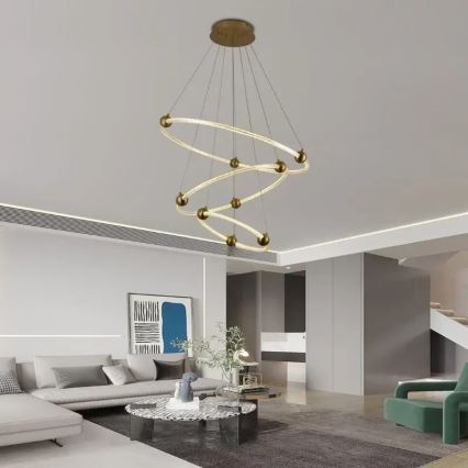 LED Dimbare hanglamp aan kabel LED/45W/230V 3000-6500K Ø 80 cm + afstandsbediening