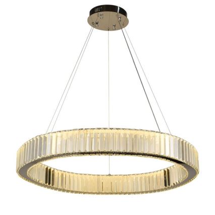 LED dimbare kristallen hanglamp aan kabel LED/50W/230V 3000-6500K glanzend chroom + afstandsbediening