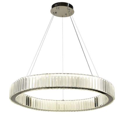 LED dimbare kristallen hanglamp aan kabel LED/50W/230V 3000-6500K glanzend chroom + afstandsbediening