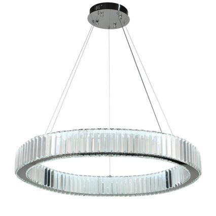 LED dimbare kristallen hanglamp aan kabel LED/50W/230V 3000-6500K glanzend chroom + afstandsbediening