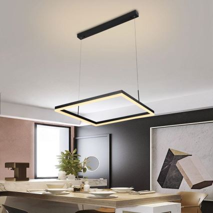 LED Dimbare hanglamp aan kabel LED/55W/230V 3000-6500K + afstandsbediening