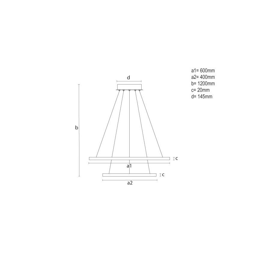 Dimbare LED-hanglamp aan kabel LED/55W/230V 3000-6500K Ø 60 cm + met afstandsbediening