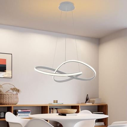 LED Dimbare hanglamp aan kabel LED/70W/230V 3000-6500K Ø 55 cm + afstandsbediening