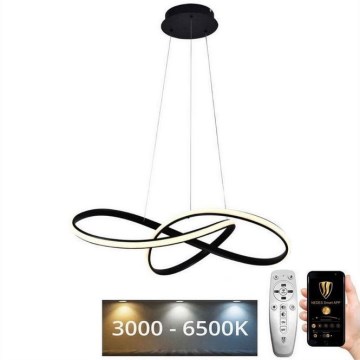 LED Dimbare hanglamp aan kabel LED/70W/230V 3000-6500K Ø 60 cm zwart + afstandsbediening