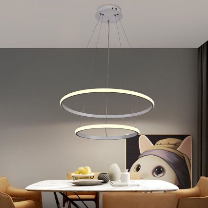 LED Dimbare hanglamp aan kabel LED/75W/230V 3000-6500K Ø 60 cm + afstandsbediening