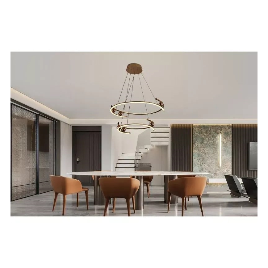 LED dimbare hanglamp aan kabel LED/80W/230V 3000-6500K Ø 60 cm + afstandsbediening