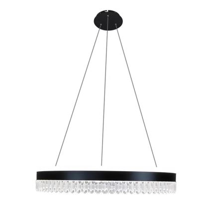LED dimbare kristallen hanglamp aan kabel LED/80W/230V 3000-6500K zwart + afstandsbediening