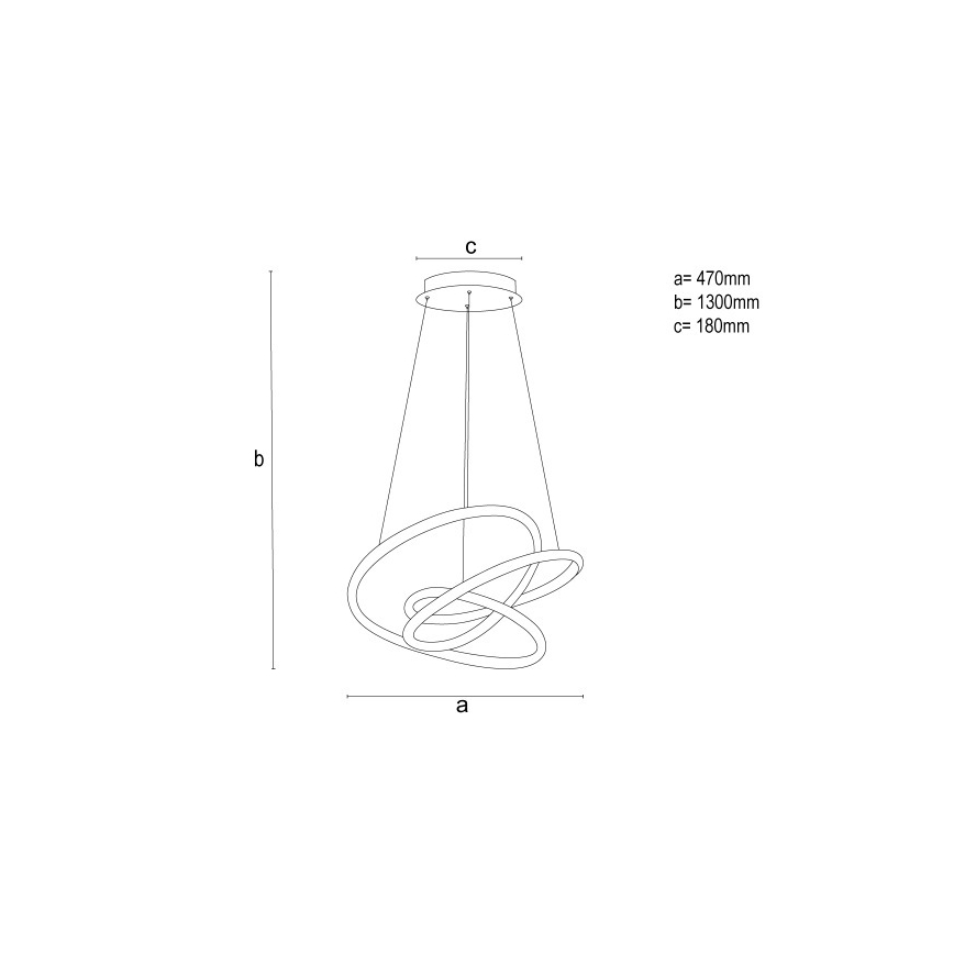 LED dimbare pendellamp aan kabel LED/90W/230V 3000–6500K Ø 47 cm + afstandsbediening