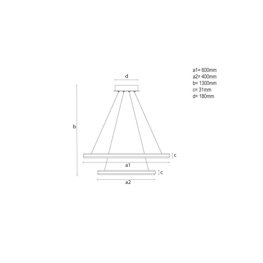 Dimbare LED-hanglamp aan kabel LED/90W/230V 3000-6500K Ø 60 cm + afstandsbediening