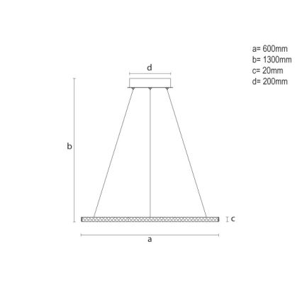 Dimbare LED-hanglamp aan kabel, LED/90W/230V 3000-6500K, Ø 60 cm + afstandsbediening